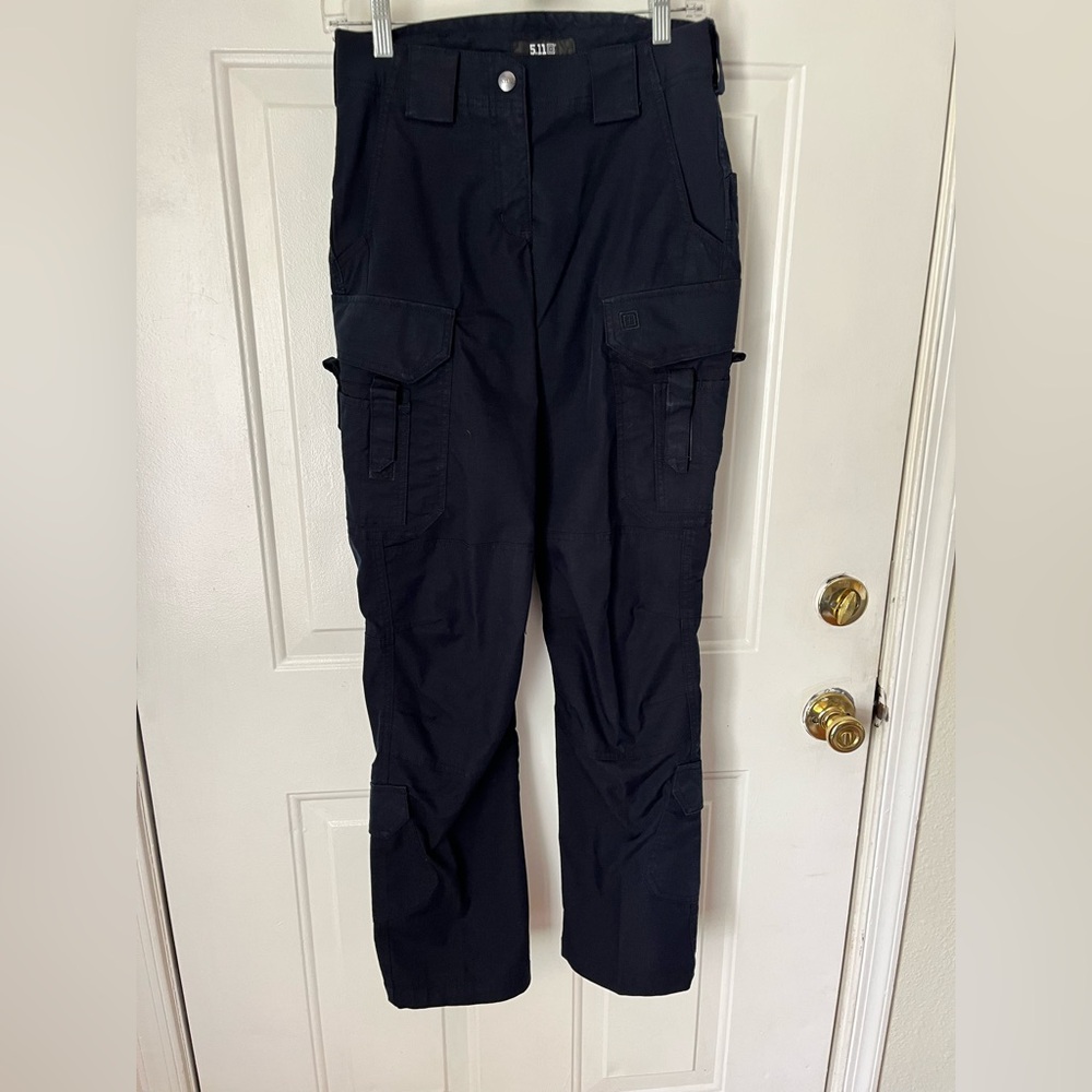5.11 Tactical Cargo Ripstop Pants Women Sz 2 Navy Blue Pockets Utility Work